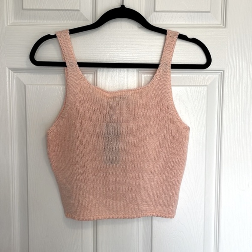 ASOS Peach Ribbed Cropped Tank - Picture 3 of 5